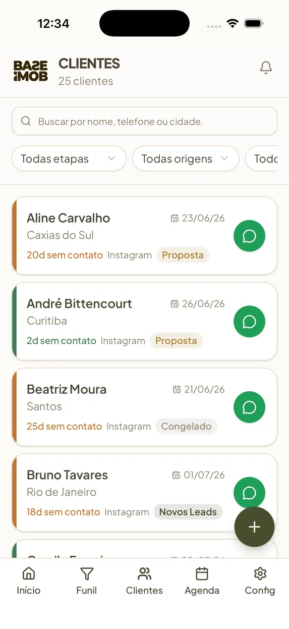 Tela do app BAZE 4